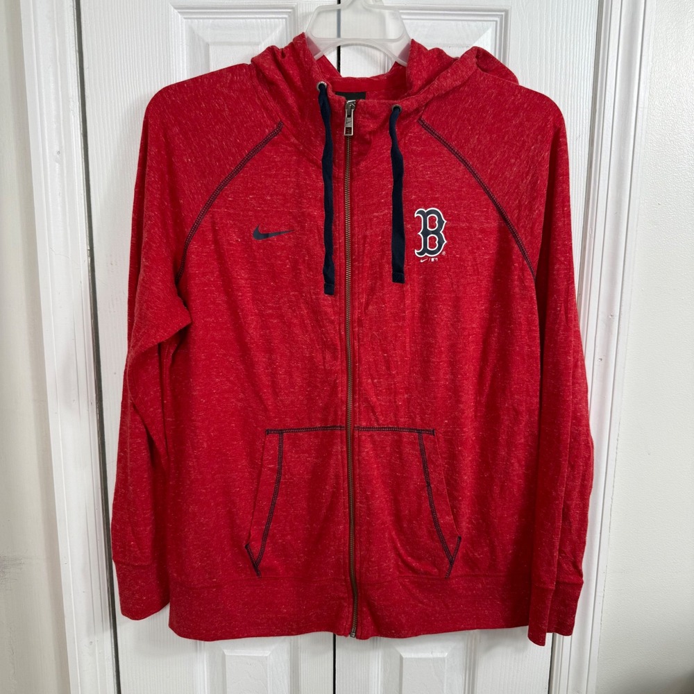 Nike Boston Red Sox Hoodie XL Red Full Zip Lightweight Sporty Athleisure MLB